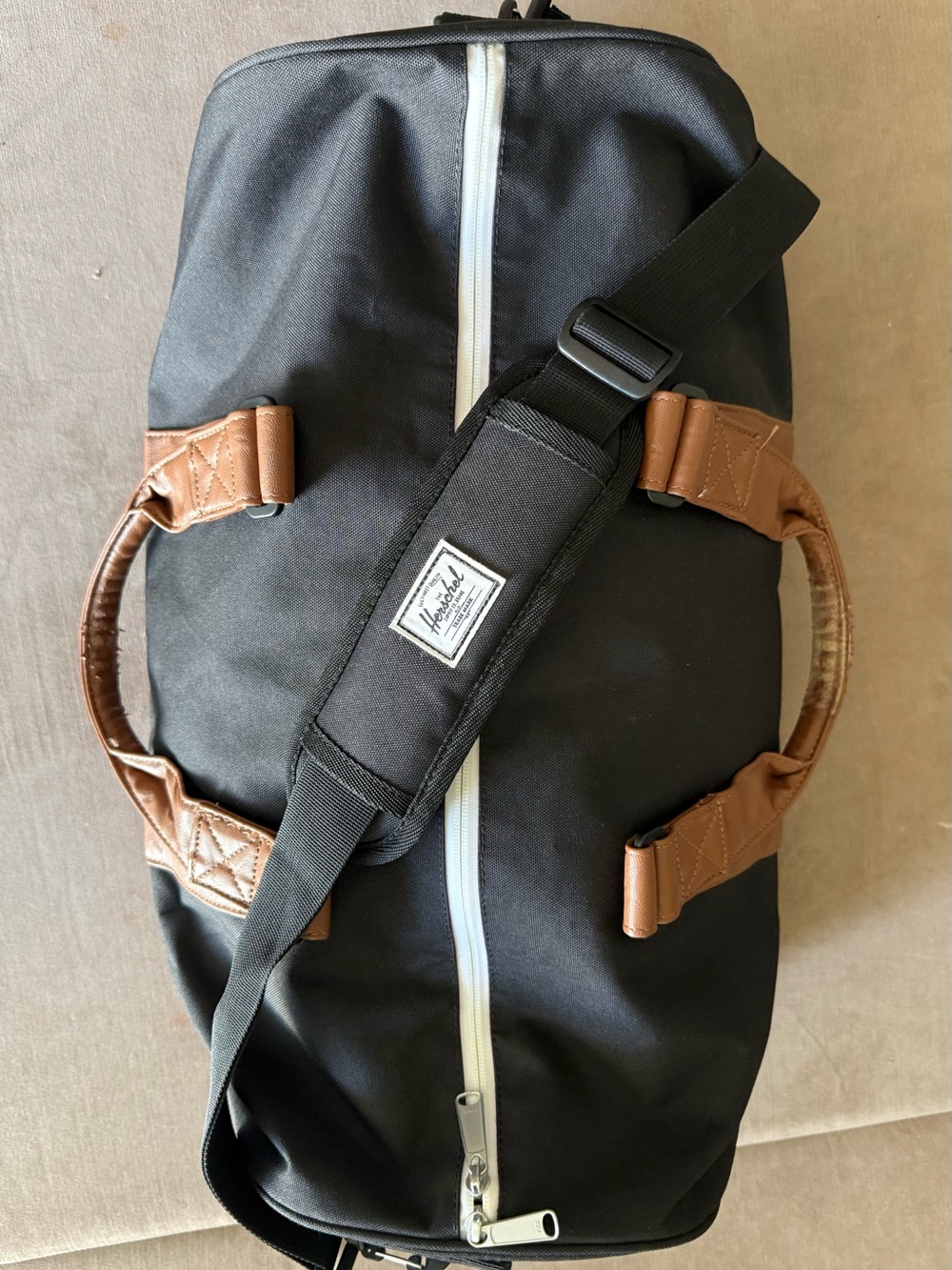 Herschel Supply Co. 43L Black Duffel with Faux Leather Accents